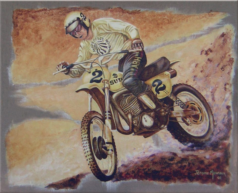 zoom peinture motocross de Roger Decoster