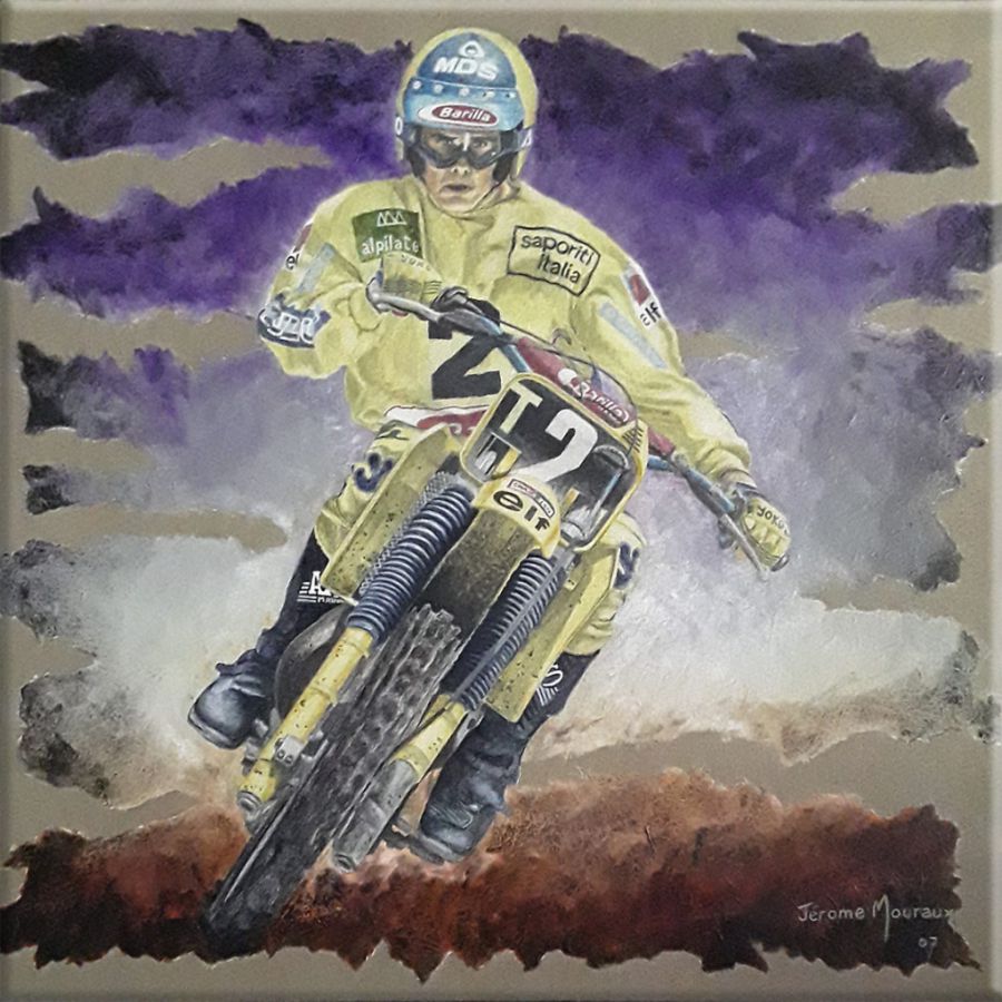 zoom sur le tableau de motocross de Michele Rinaldi